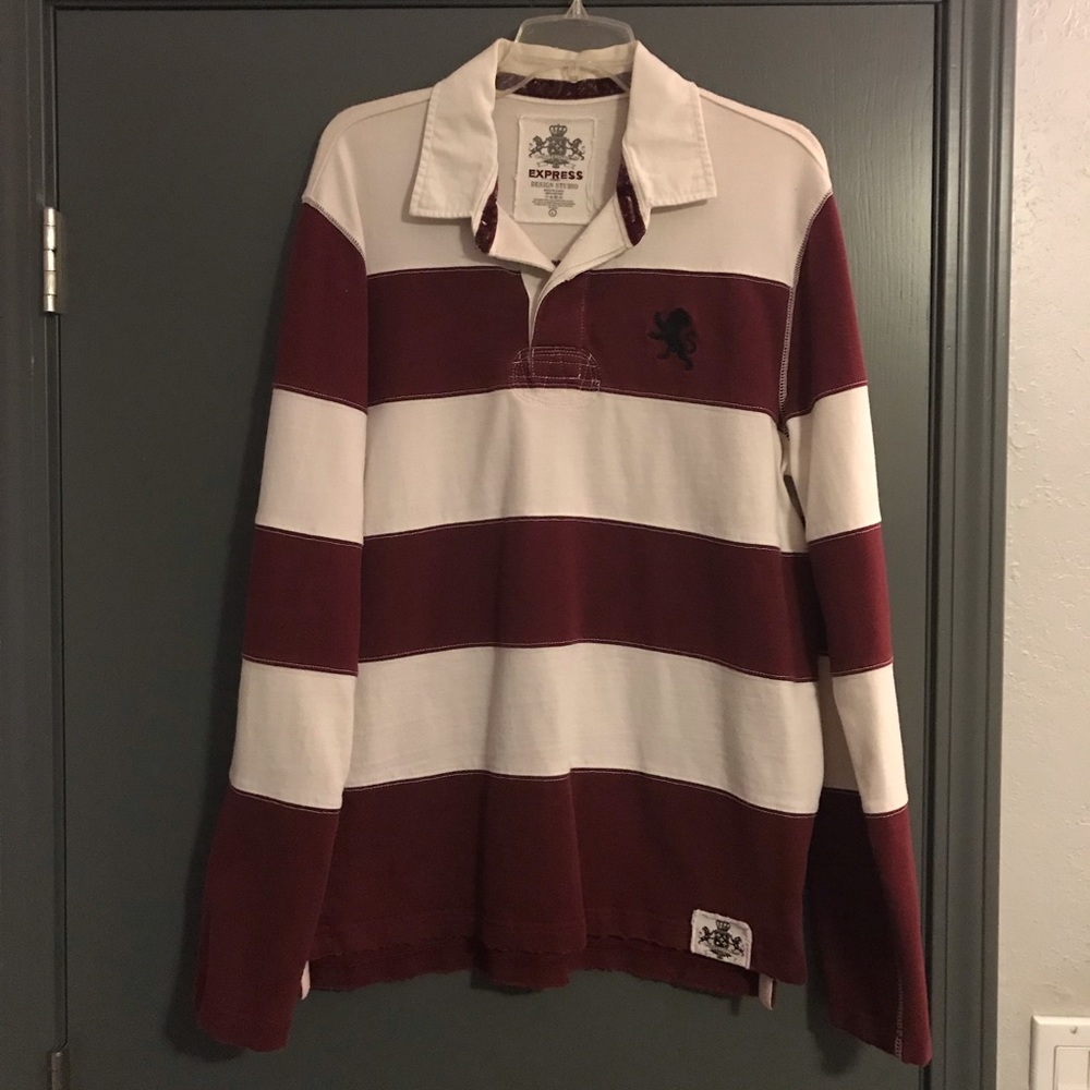 Express Design Studio Long-Sleeve Rugby Polo